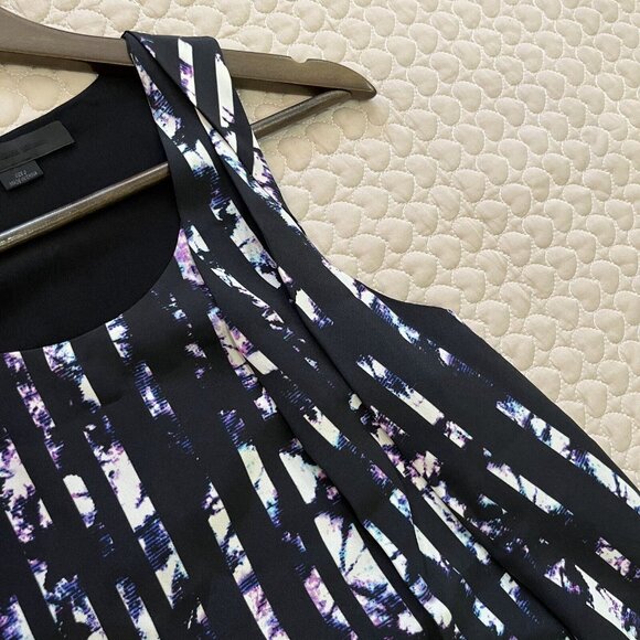 NWOT ALEXANDER WANG Silk Scoop Neck/Hem Tank Sleeveless Blouse Abstract Stripe 2 - Picture 3 of 9